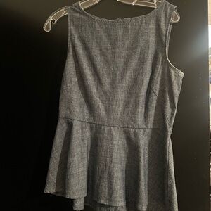 Gray Sleeveless Peplum Top